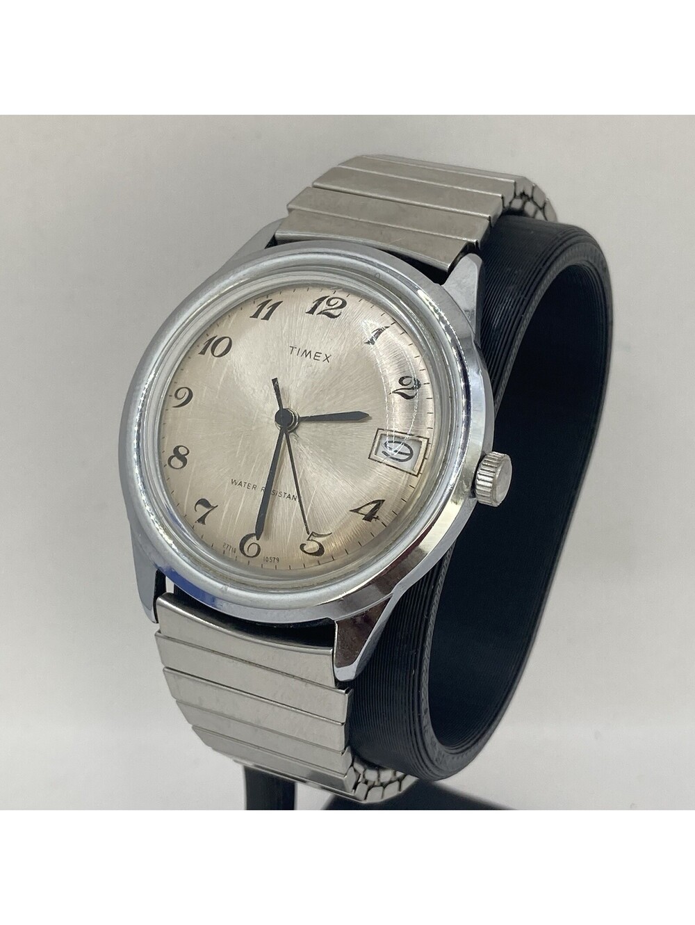 Vintage 1979 Timex Marlin Calendar Watch 27718 Breguet Numerals 37mm Ticks As Is